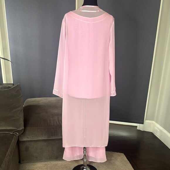 Women’s Pink Chiffon 3 Piece Formal Mother of the Bride Pants Suit Size 8 NEW - Picture 5 of 15